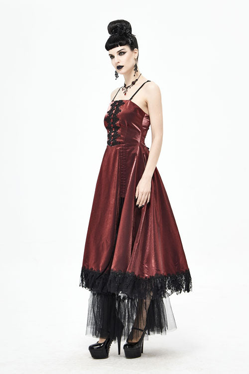 Tube Top Layered Red Gothic Dress