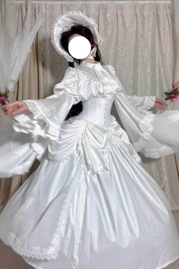 Ivory Long Hime Sleeve Gothic Skirt Set with Lace - Sleepwalking