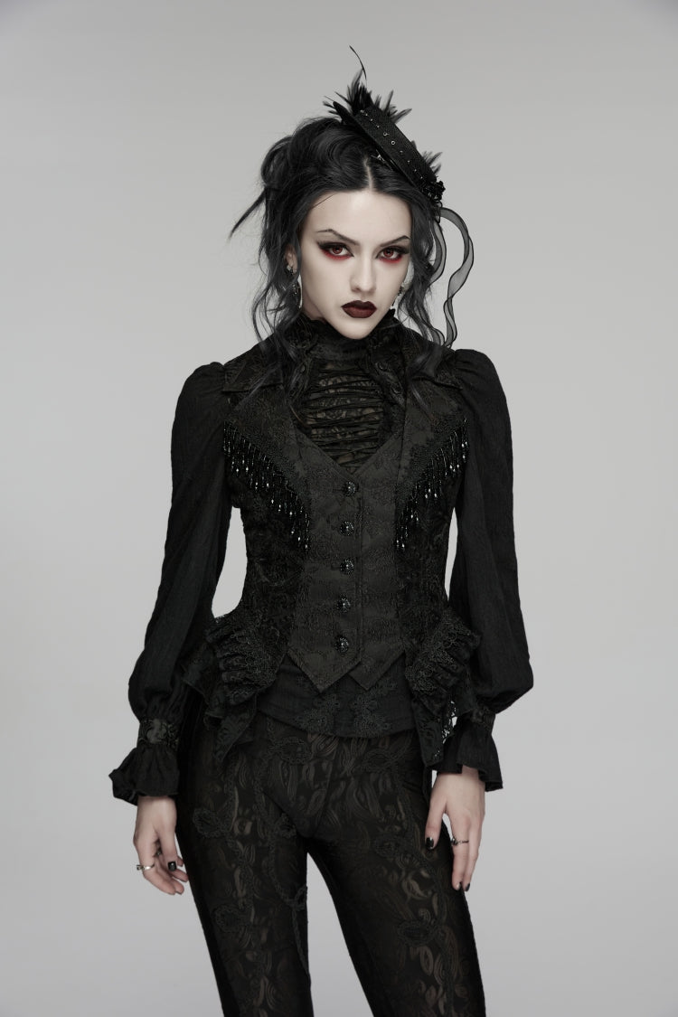 Cut-Out Lace Slim Gothic Cool Sleeveless Vest