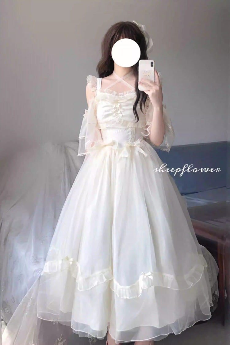 Spring Confession Ruffle Bow Mesh Sweet Lolita Jumper Dress 2 Colors