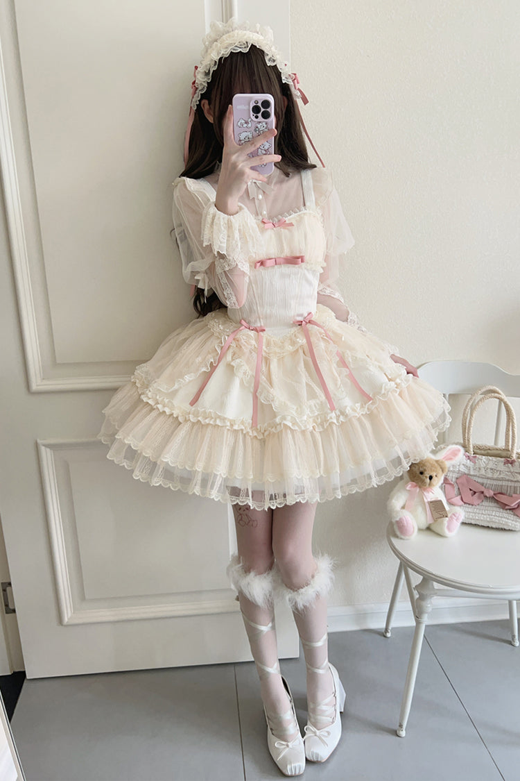 Ballet Lace JSK Dress with Bowknot in 4 Colors
