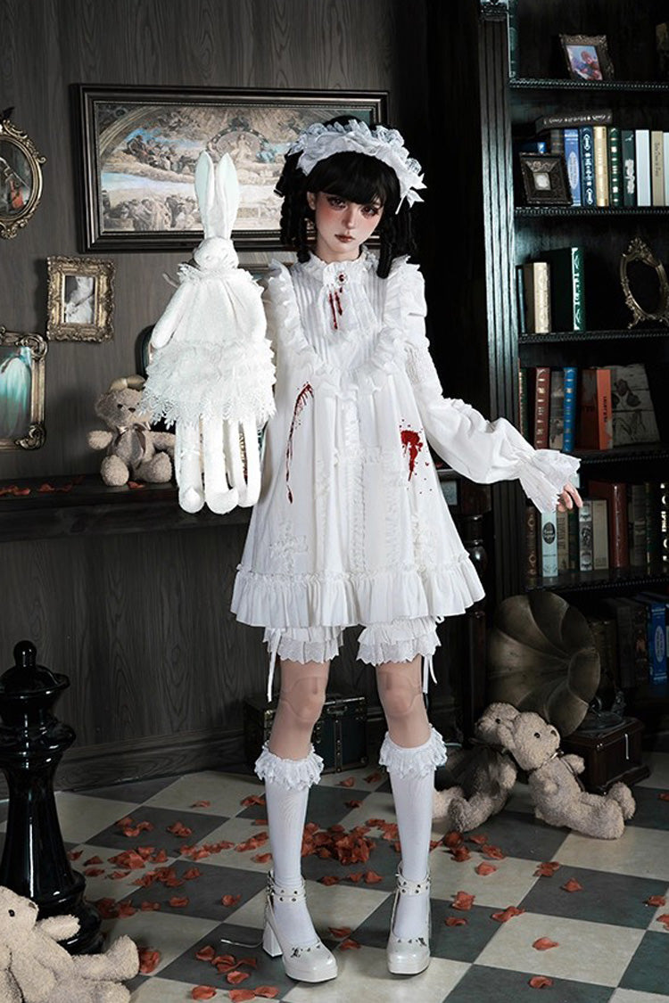 Ivory Gothic Dress Set with Hime Sleeves and Lace - Cross Doll
