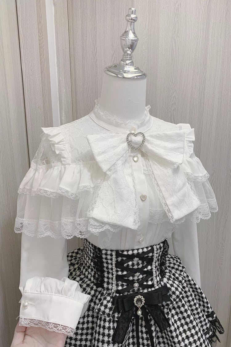 Sweet Ruffle Bowknot Lace Jirai Kei Japanese Blouse - 2 Colors