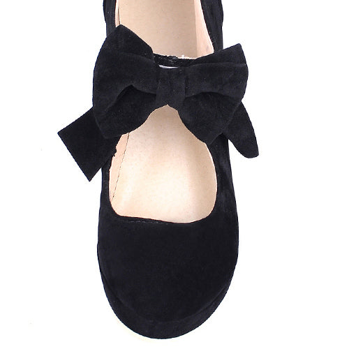 Lolita High Heel Shoes with Bowknot, Round Toe, Solid Color