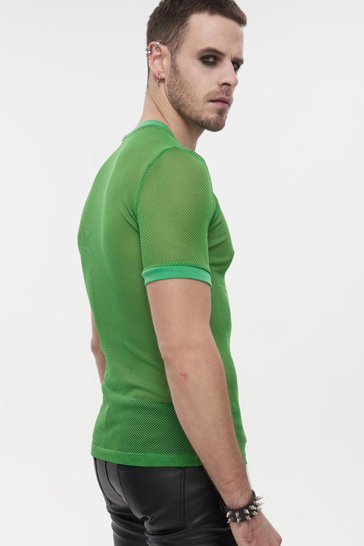 Emerald Gothic Diamond Mesh Stretch Short Tee