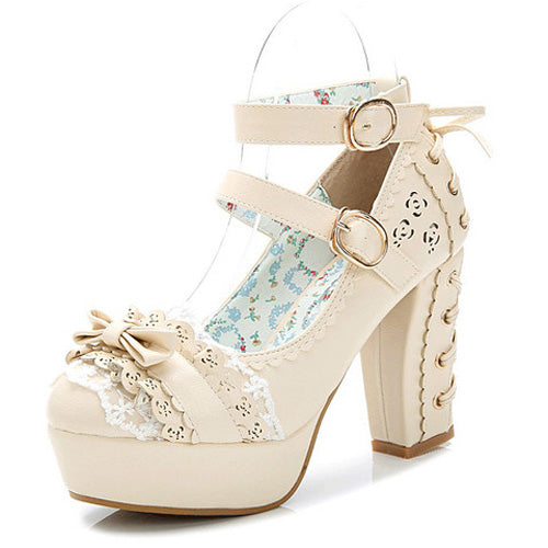 Princess Bow Lace Ballet Flats - Cute Lolita Footwear