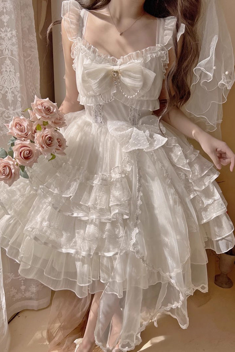Multi-Layer Ruffle Hanayome Sweet Lolita JSK Dress, Two Color Options