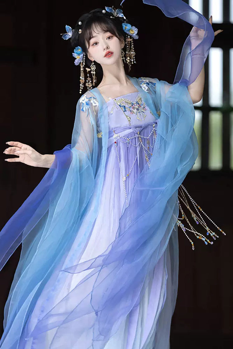 Violet Embroidered Lace Classic Hanfu Full Outfit