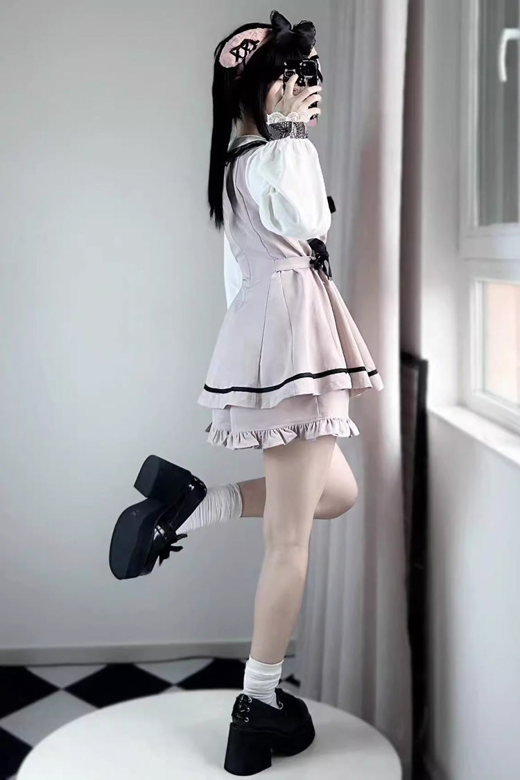Sweet Bowknot Lace Long Sleeve Jirai Dress in Two Variants