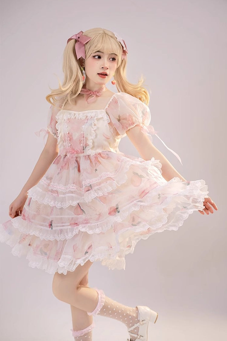 Blush Organza A-Line JSK with Peaches