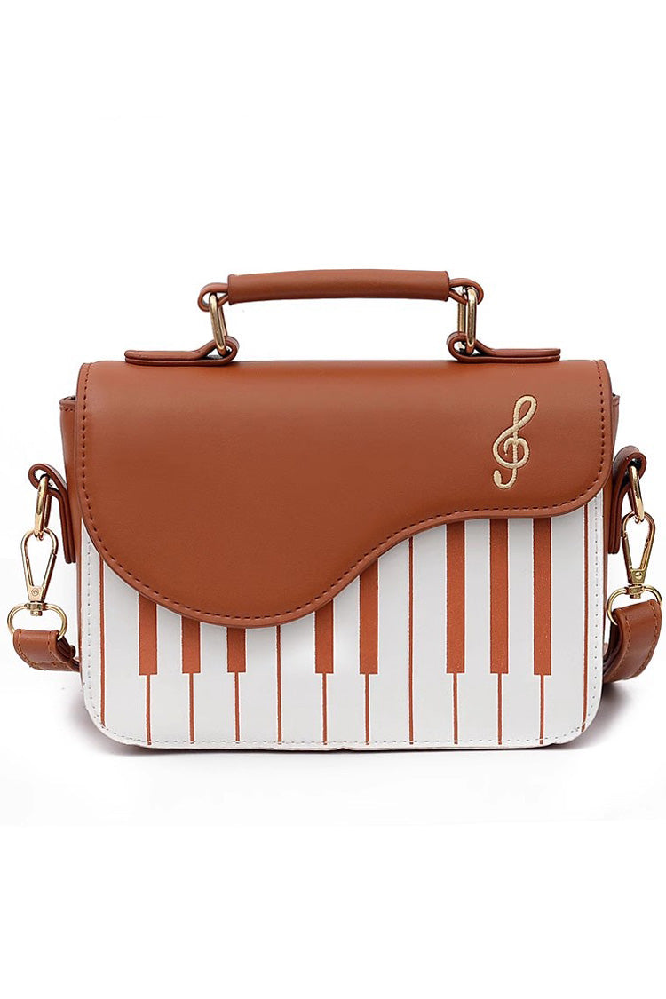 Piano Notes Embroidered Shoulder Bag