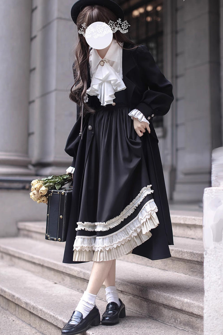 Black Bow Lace Elegant Jumper Dress - Hathaway