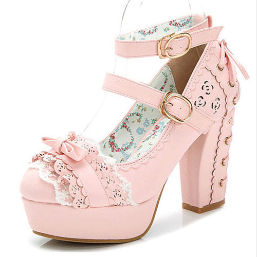 Princess Bow Lace Ballet Flats - Cute Lolita Footwear