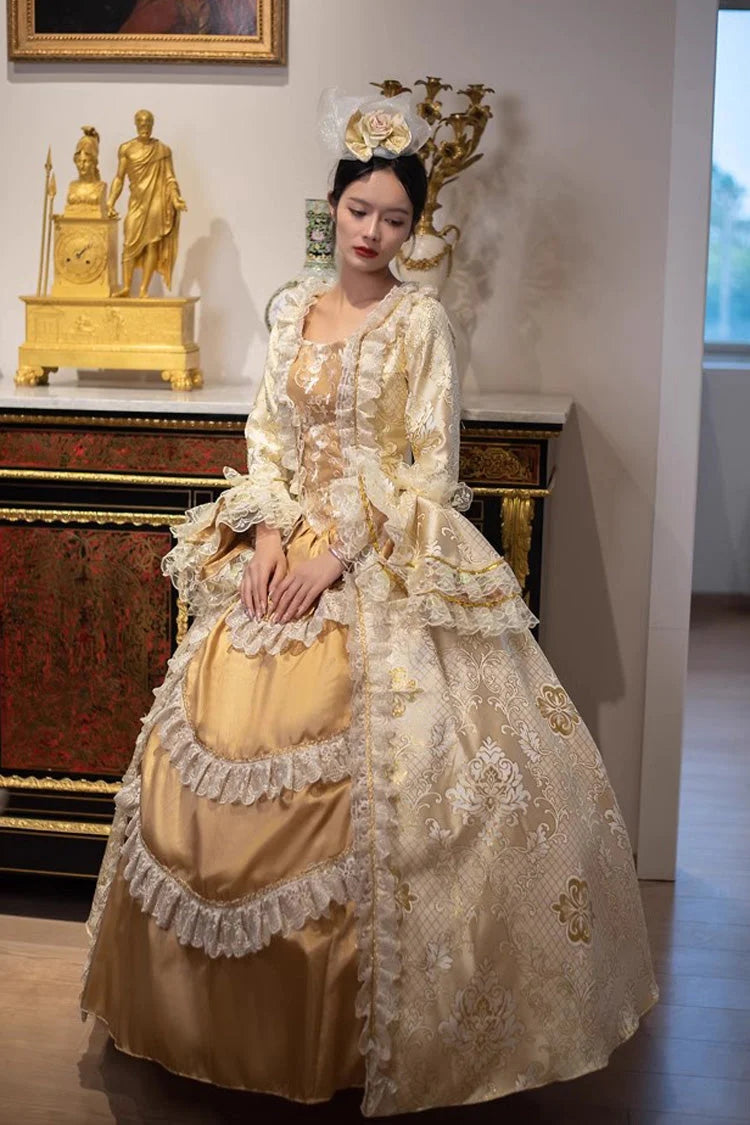 Golden Embroidered Victorian Cardigan - Medieval Princess