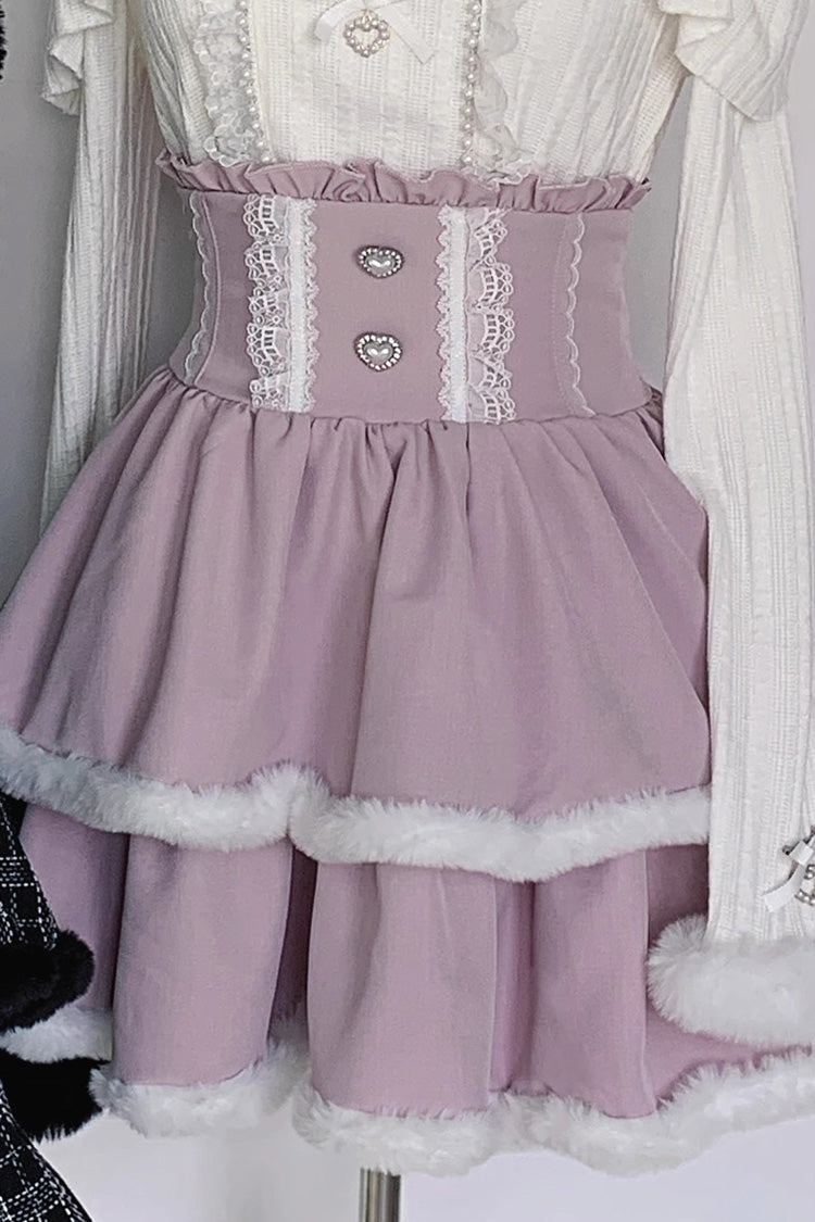 Pink Double-Layer Ruffle Lace Skirt in Jirai Kei Style