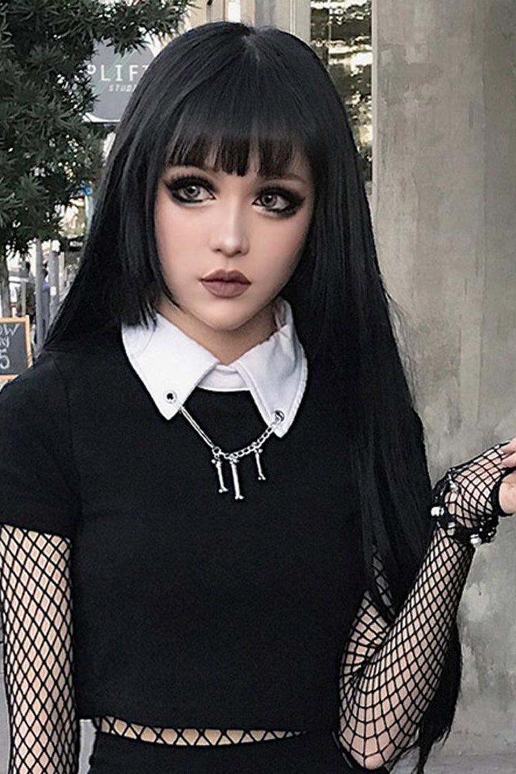 Classic Lolita Long Straight Hair Wig in Natural Black