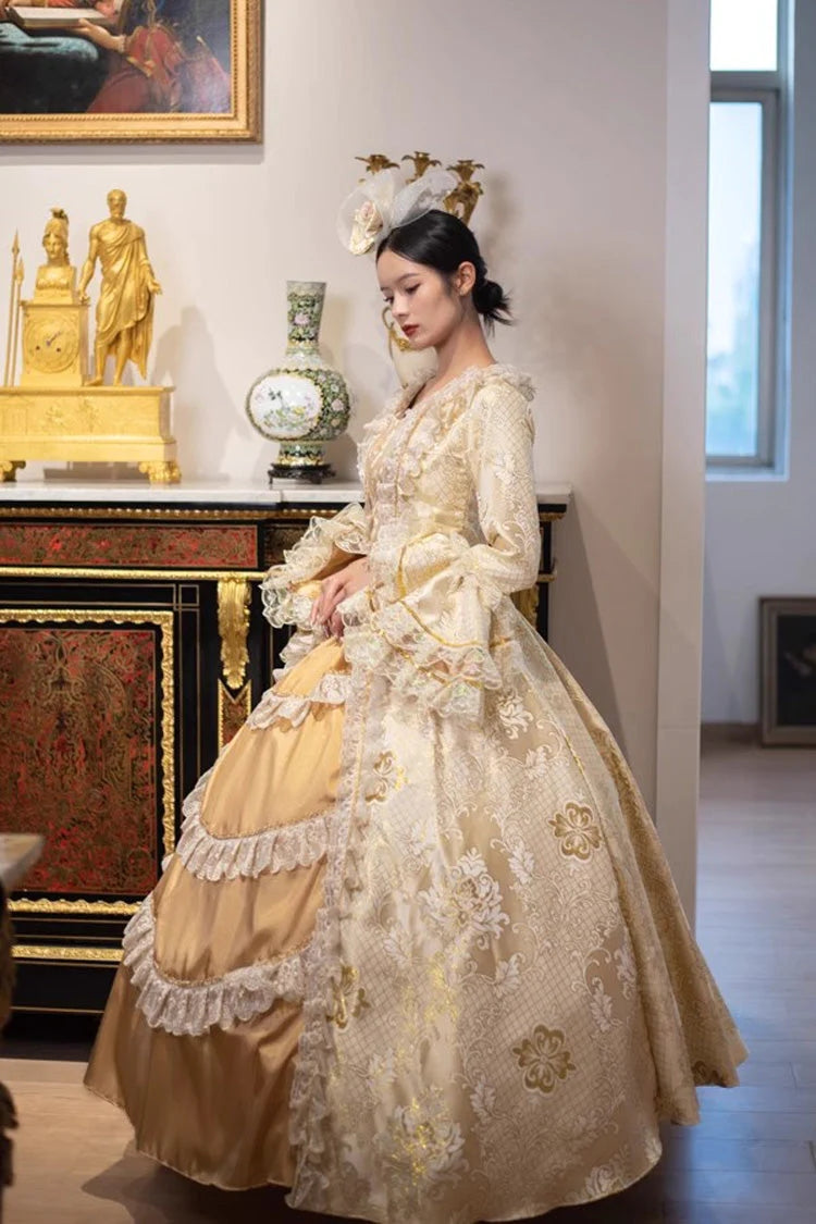 Golden Embroidered Victorian Cardigan - Medieval Princess
