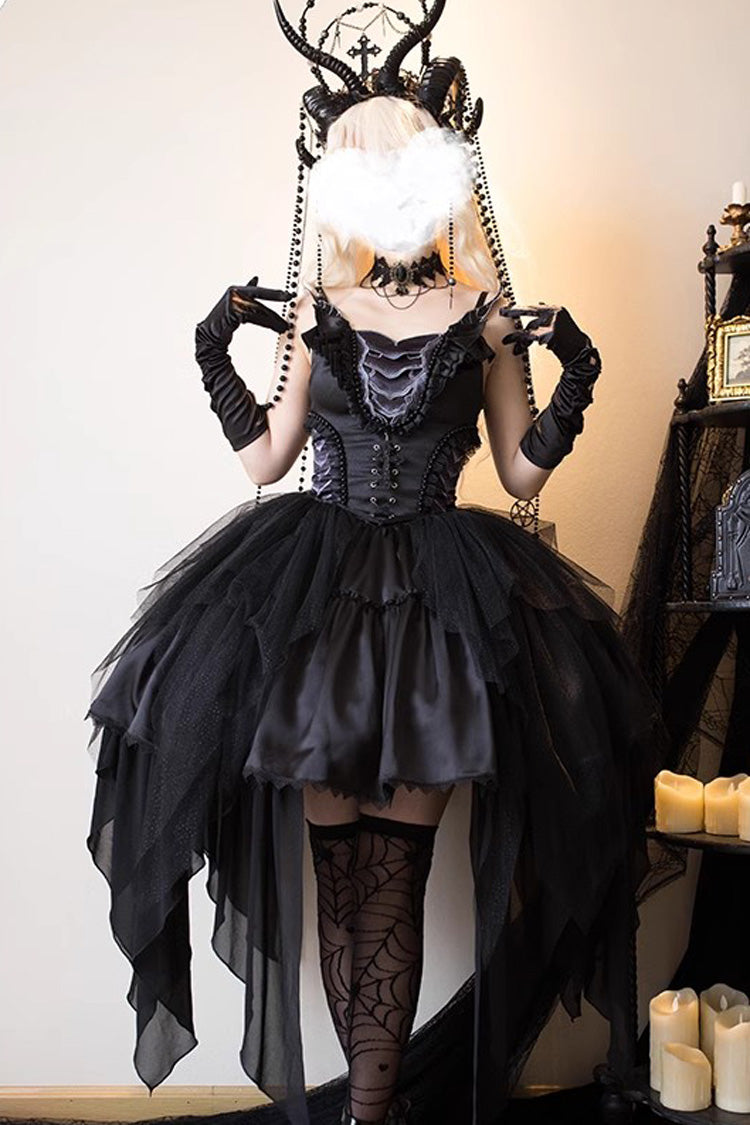 Black Goat of the Forest Lace Up Gothic Elegant Lolita Dress