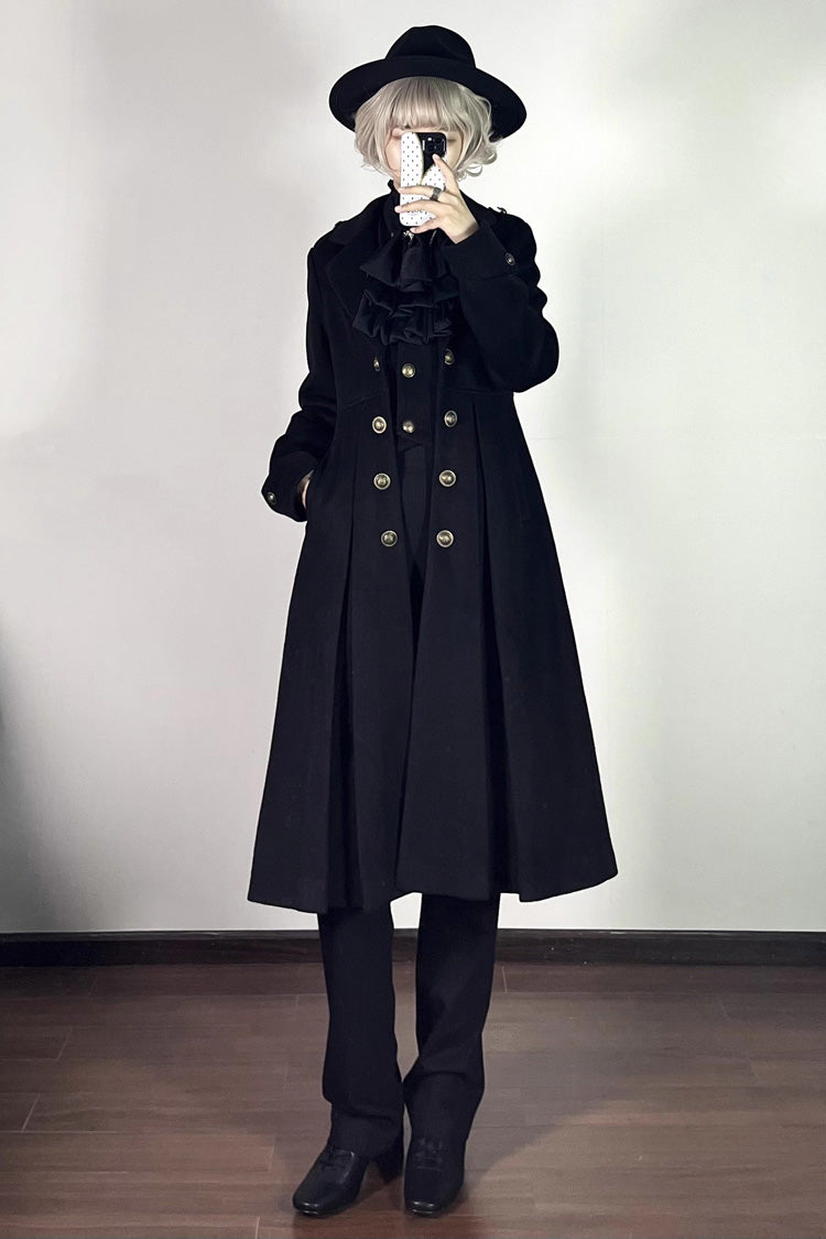 Wool Slim Gothic Trench Coat with Long Sleeves - Paranoid's Punishment, 4 Shades