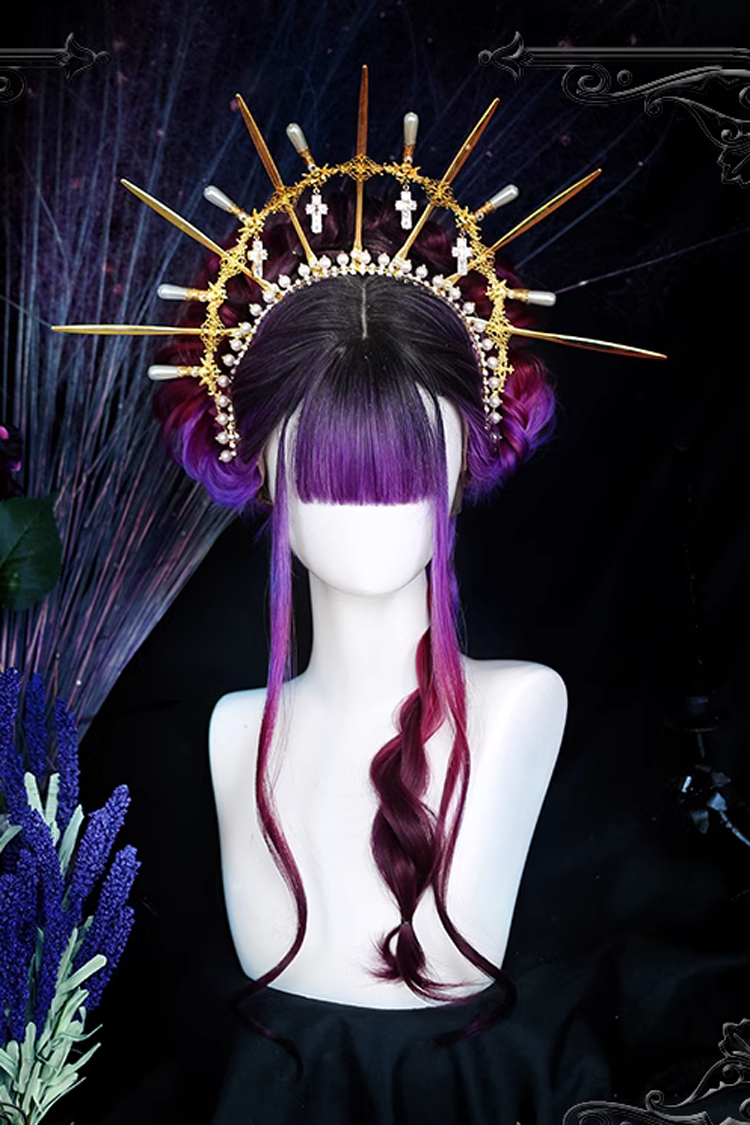 Mauve Ombre Long Tresses Gothic Doll Wig