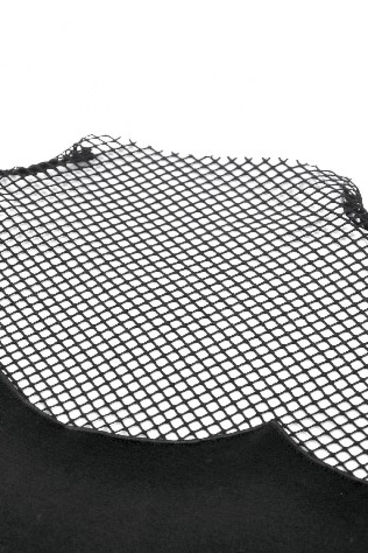 Dark Punk Top with Mesh Cutouts and Chain Embellishments