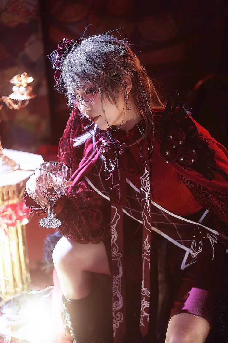 Ouji Lolita Ensemble Featuring Candlestick and Gemini Print in 3 Tones