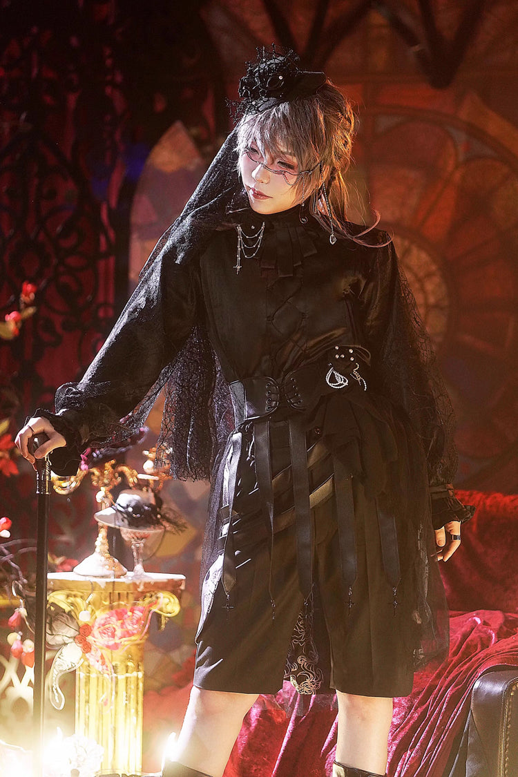 Ouji Lolita Ensemble Featuring Candlestick and Gemini Print in 3 Tones
