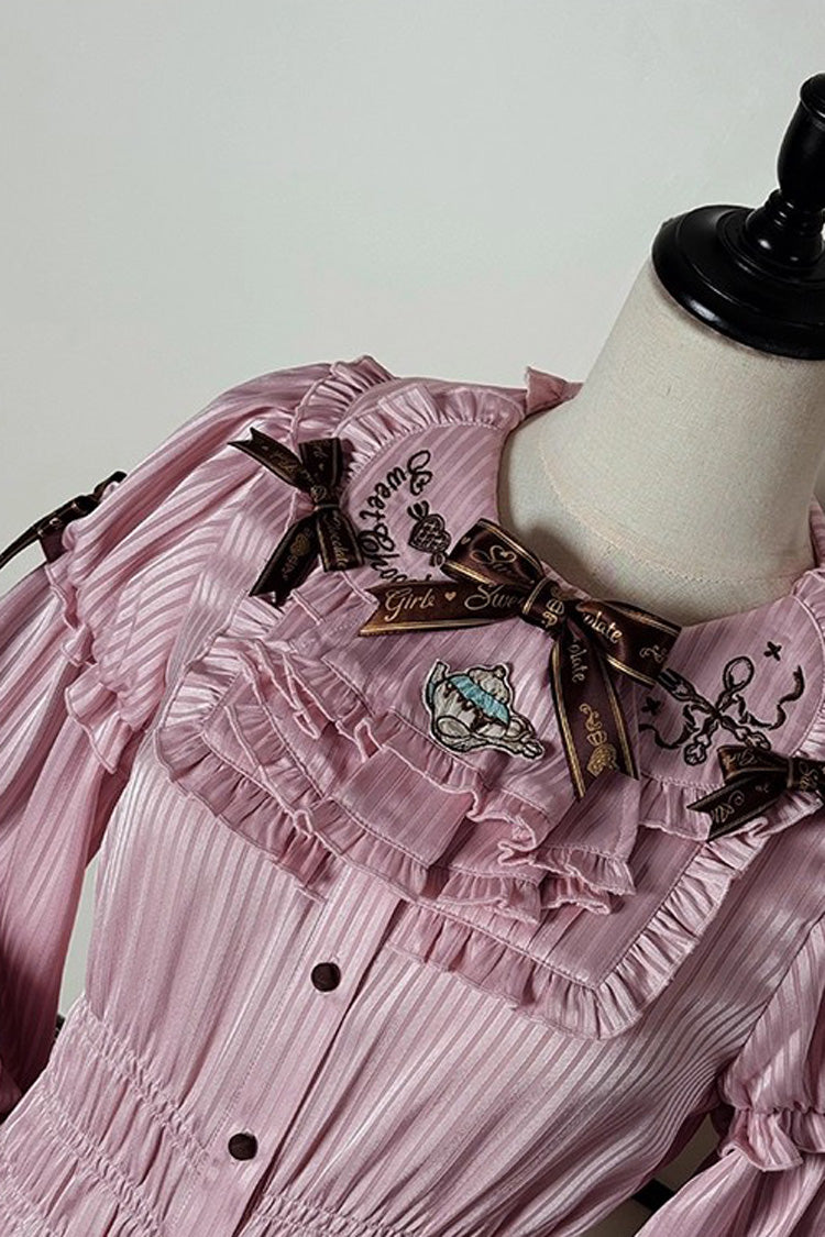 Round Collar Trumpet Sleeve Bow Sweet Lolita Blouse