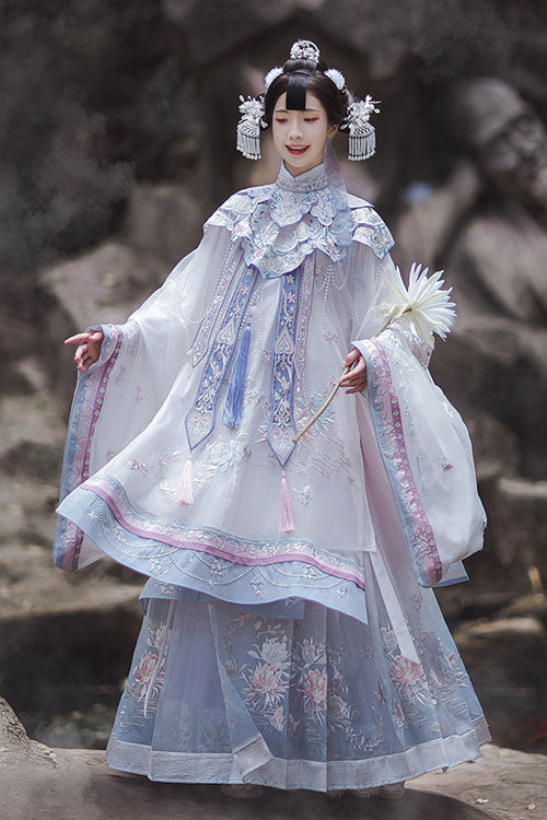 Embroidered Hanfu Coat with Horse-Face Skirt, Long Style