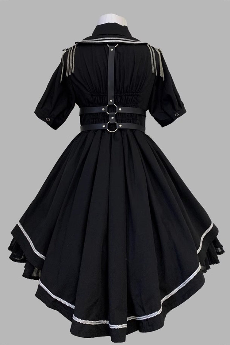 Black Sunset Universe Short Sleeve Cardigan Lace Gothic Military Handsome Dress