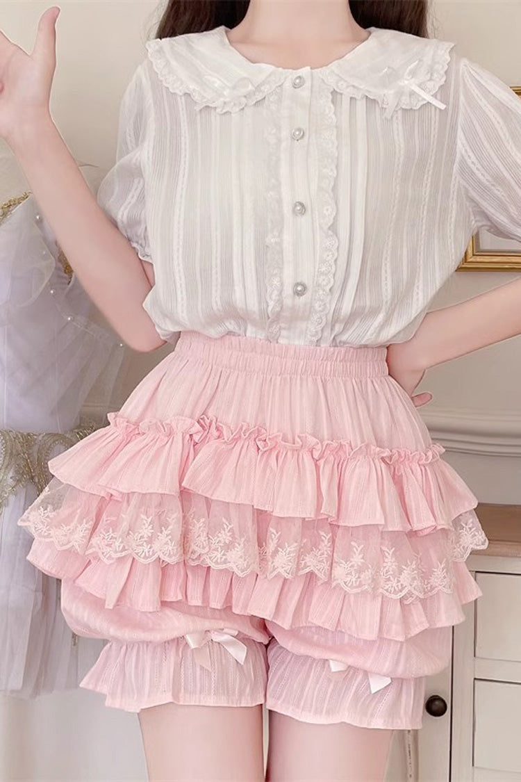 Pumpkin Print Multi-Layer Bowknot Sweet Lolita Leggings