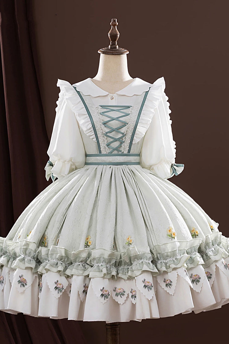 Green Gardener Cosplay Lace-Up Ruffled Set