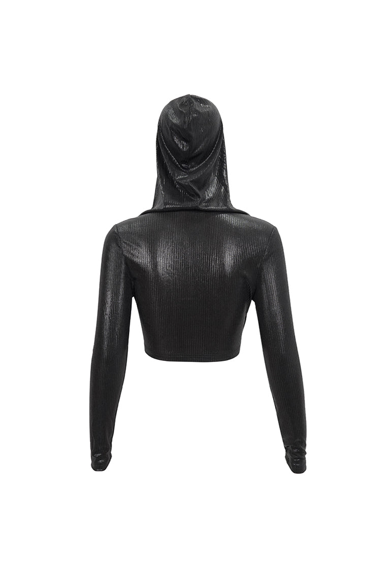 Punk Tee with Rope Details and Vertical Texture for Women