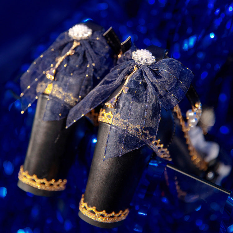 Ribbon Lace Girly Lolita High-Heels - 6 Shades