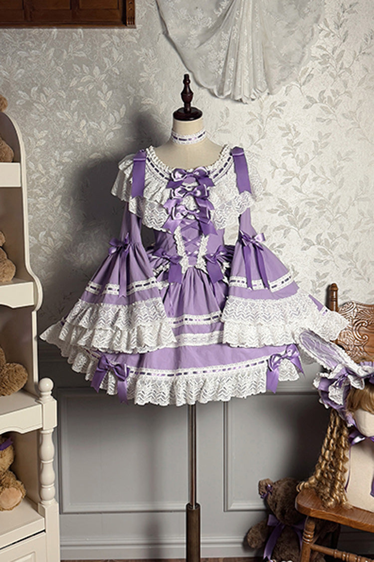 Violet Rabbit Dream Bell Sleeve Bow Lace Lolita Frock