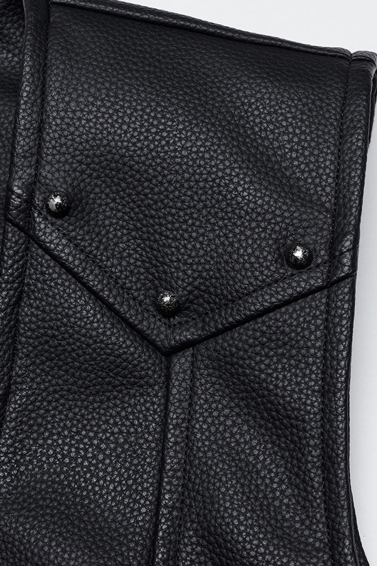 Men's Gothic Vest with Buckle and Rivet Accents