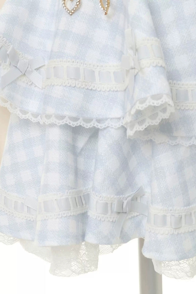 Plaid Ruffle Bow Skirt - Plus Size College Style