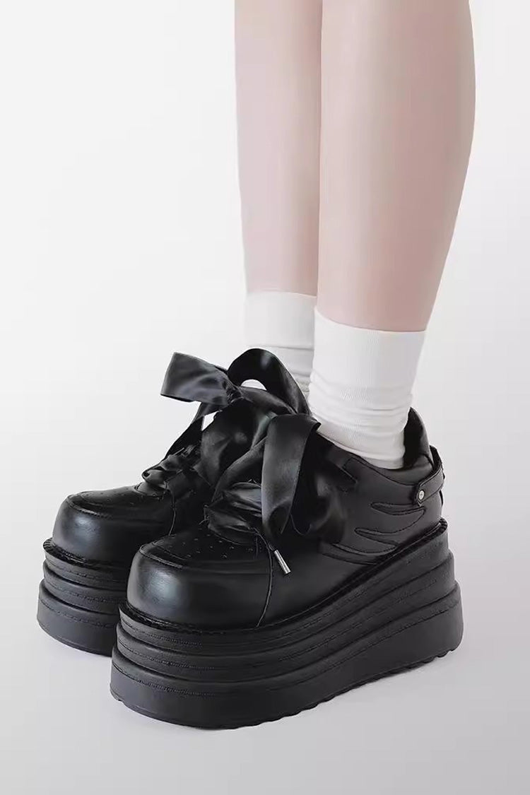 College Lace-Up Sweet Jirai Kei Platforms - 2 Colors