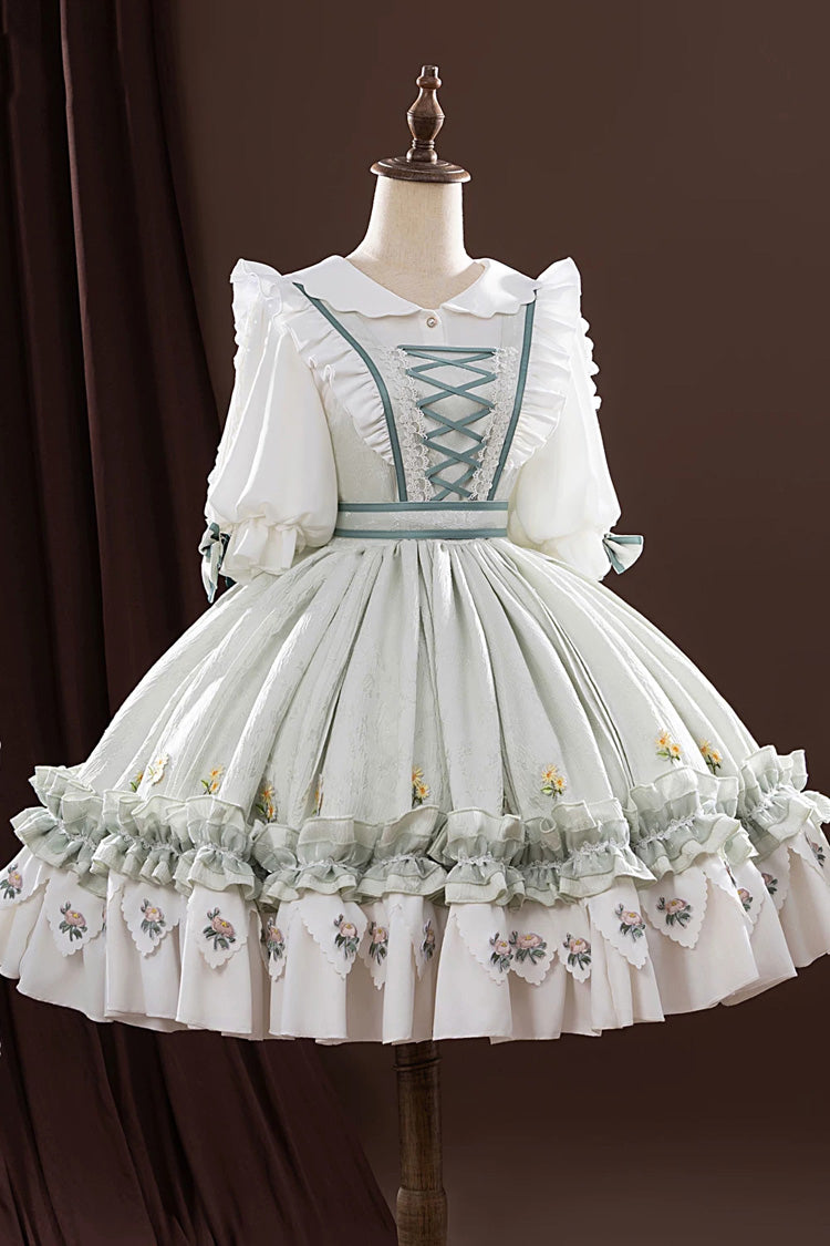 Green Gardener Cosplay Lace-Up Ruffled Set