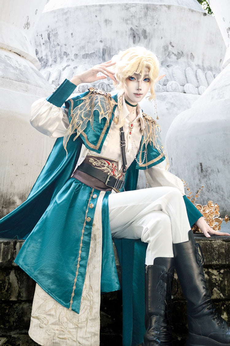 Emerald Military Prince Ouji Lolita Full Set with Gothic Chinese Style