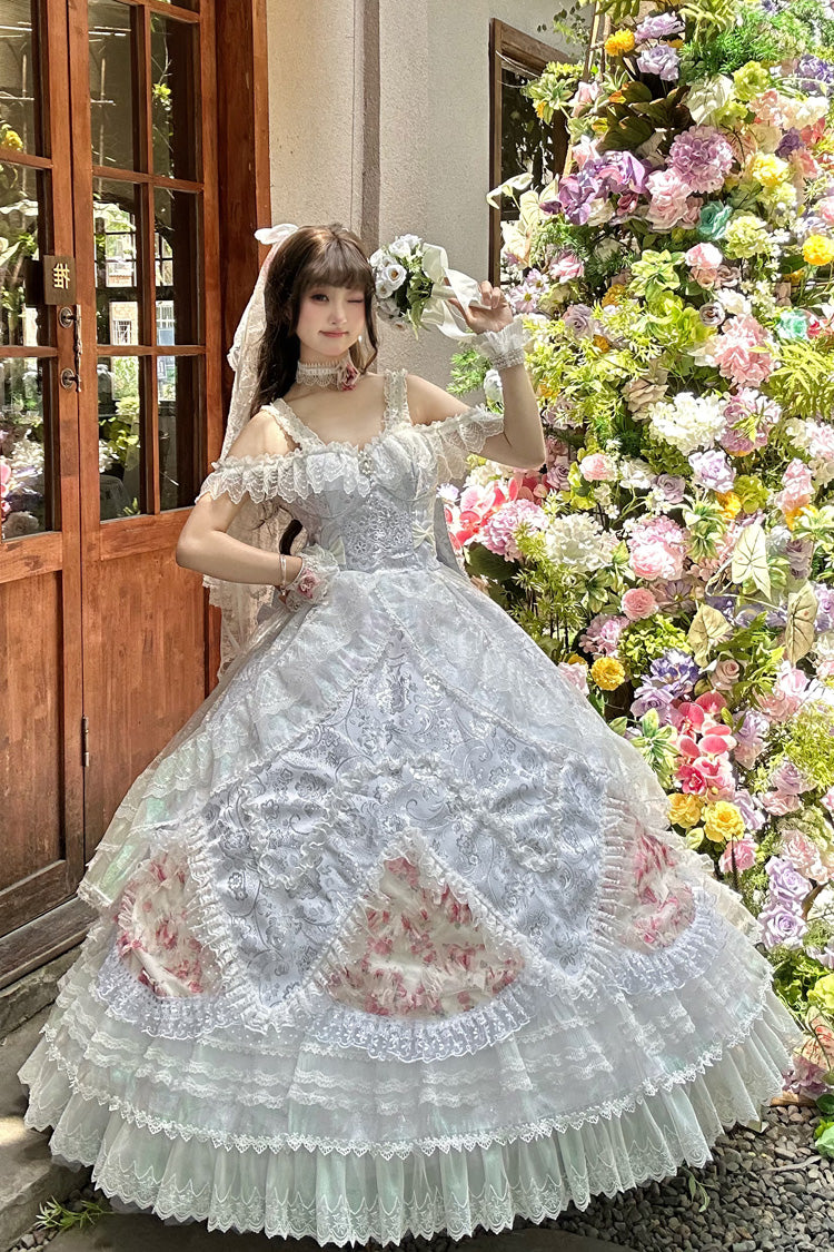 Embroidered Ruffled Hanayome Plus Size Lolita Dress Set