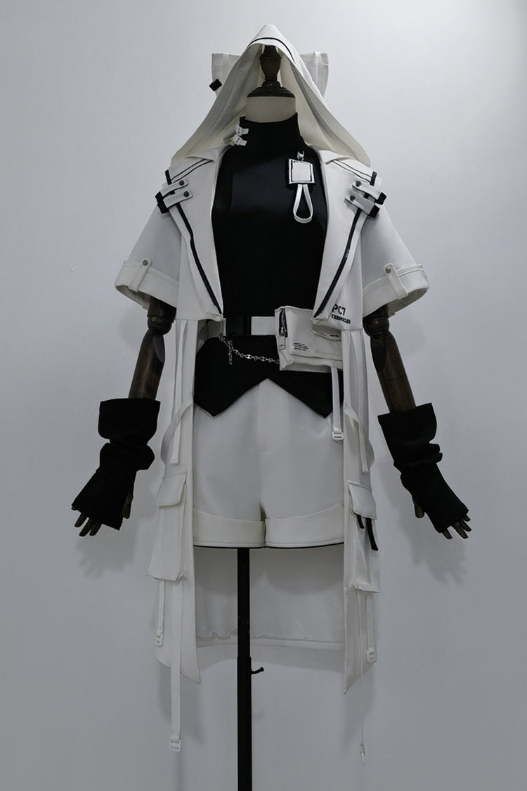 Ivory Cat Ear Prince Coat with Ouji Fashion Style - White Cat