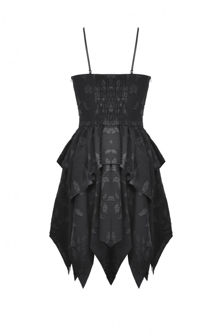 Halloween Printed Irregular Gothic Slip Dress with V-Neck