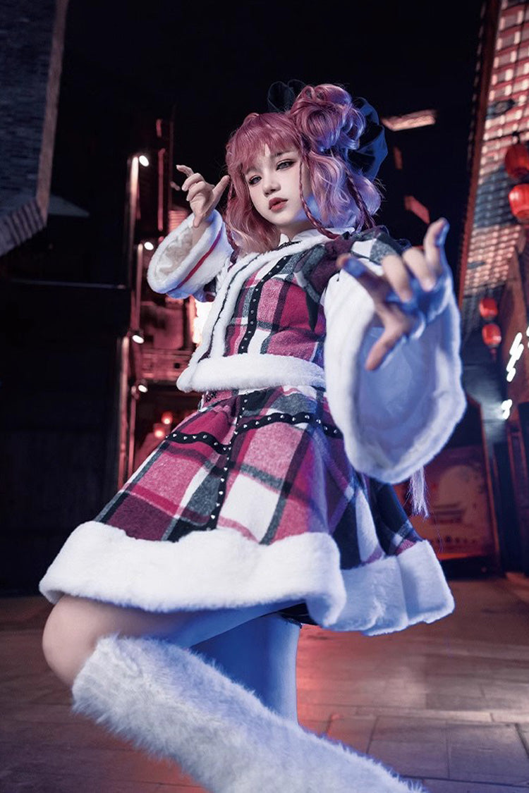 Multi-Color Plaid Bowknot Autumn Winter Sweet Lolita Skirt Set