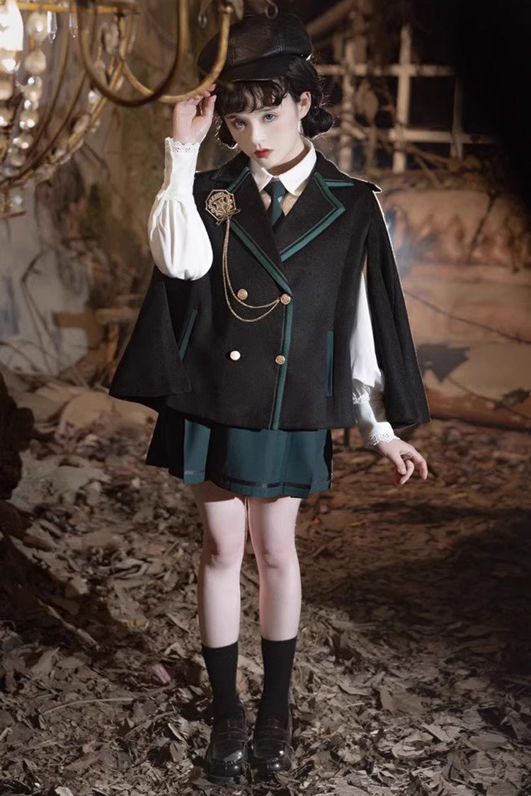 Magic Academy Lapel Collar Vintage College Lolita Skirt Set
