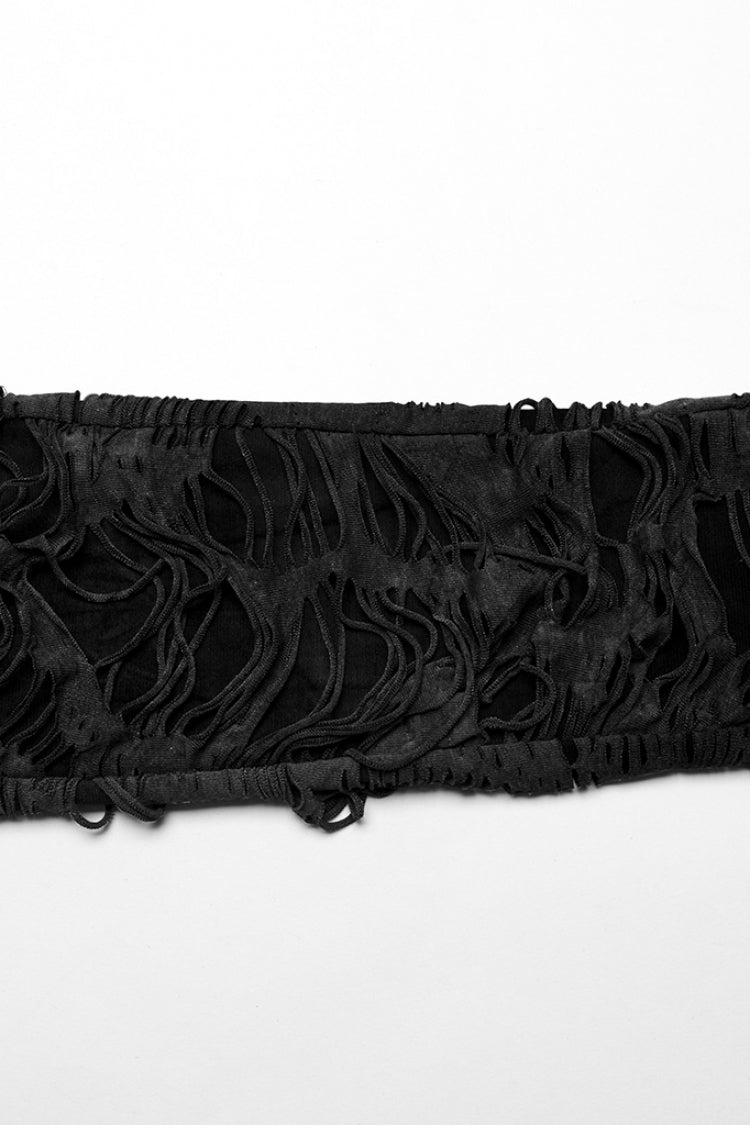 Tailored Distressed Eyelet Chain Steampunk Leggings for Women