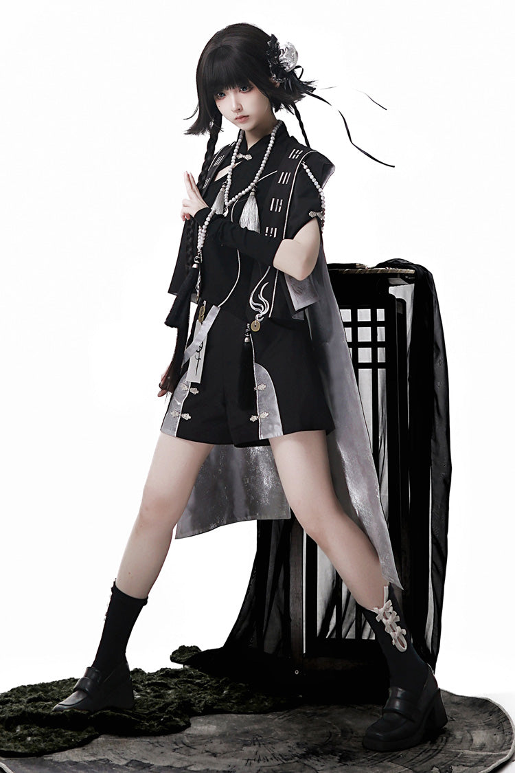 Sleeveless Chinese Style Ouji Lolita Set - Black