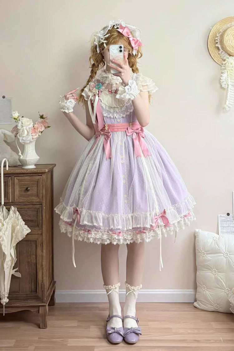 Violet Sakura Spring Strapless Bow Lolita JSK Mini