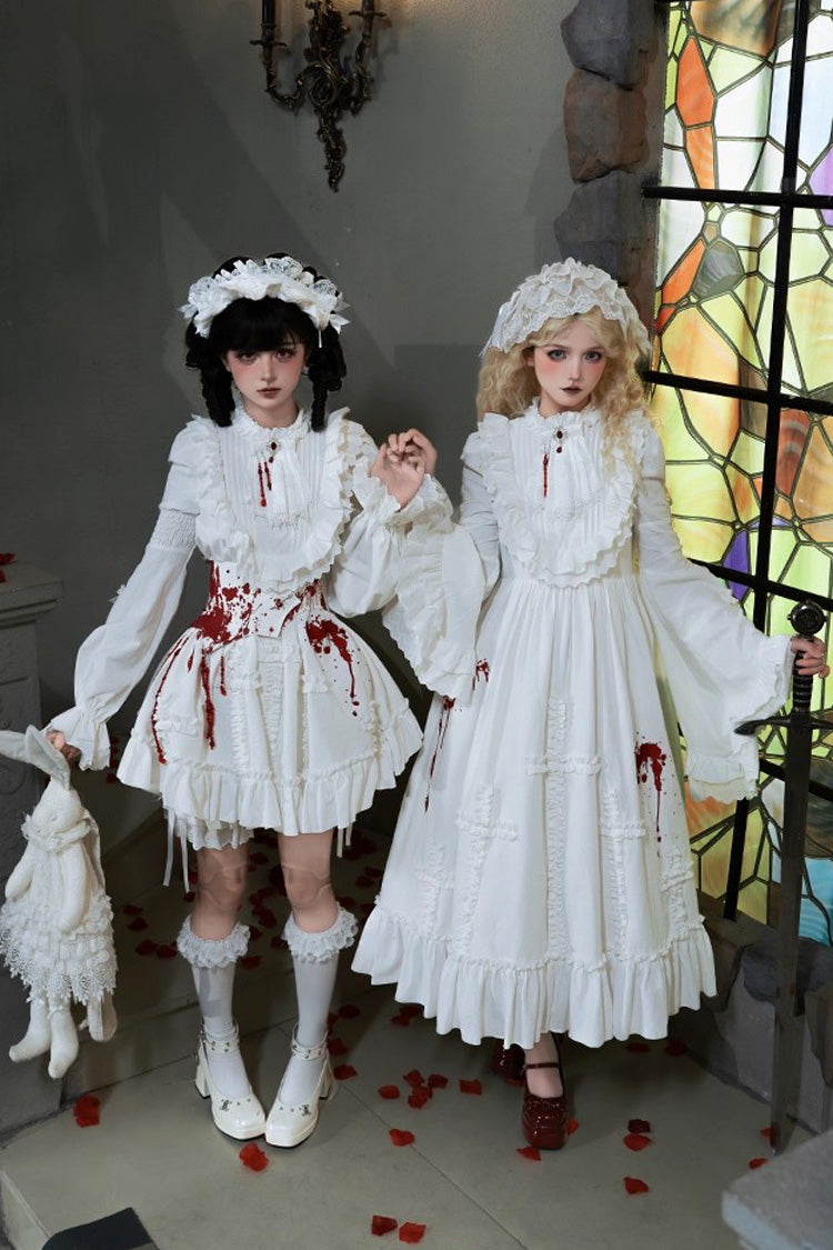 Ivory Gothic Dress Set with Hime Sleeves and Lace - Cross Doll