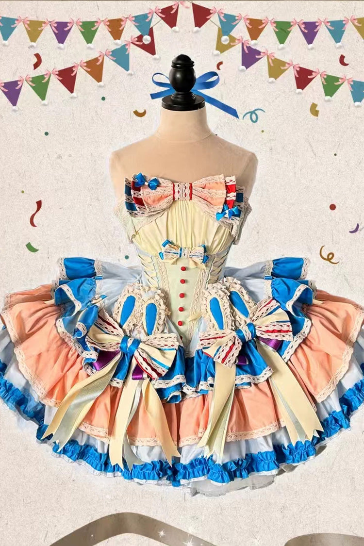Multi-Layered Lace-Up Ballet Dress - Candy Paper Ribbon × Sleepy Bunny Doll Shop